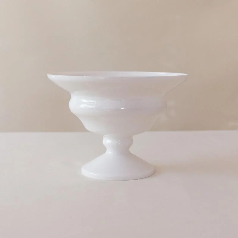 Sleek acrylic accent vases-Modern White Plastic Compote