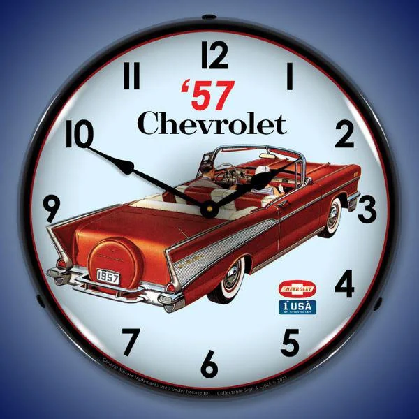 Rustic wooden candle trays-1957 Chevy Convertible Backlit LED Clock