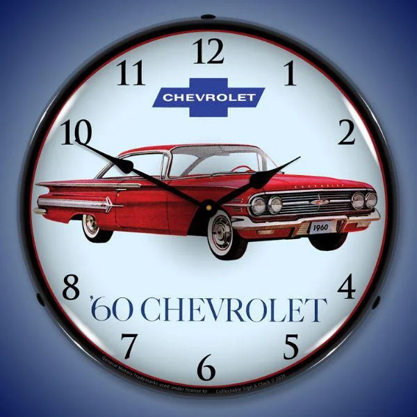 Rustic cotton throw blankets-1960 Impala Backlit LED Clock