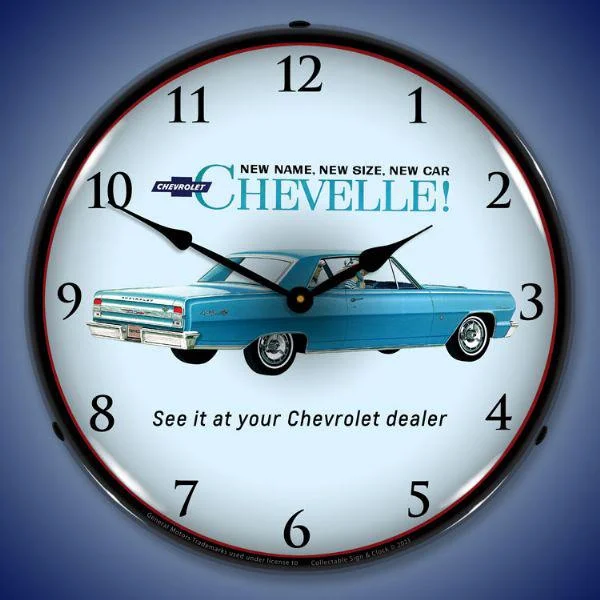 Cozy velvet throw pillows-1964 Chevelle Backlit LED Clock