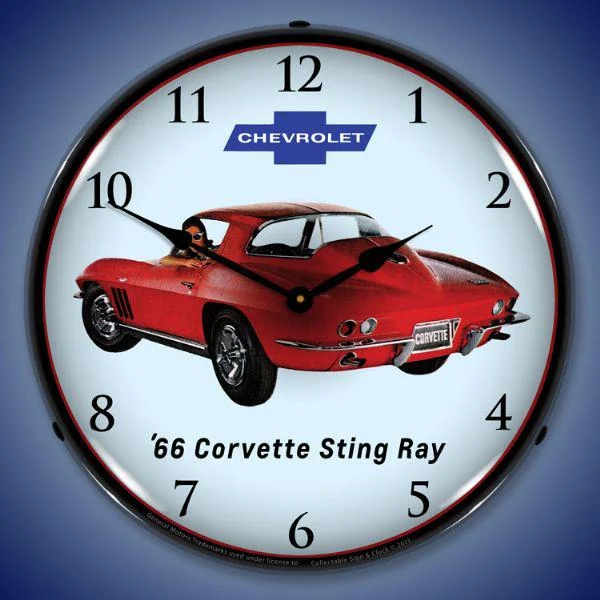 Luxury stone throw cushions-1966 Corvette Sting Ray Backlit LED Clock