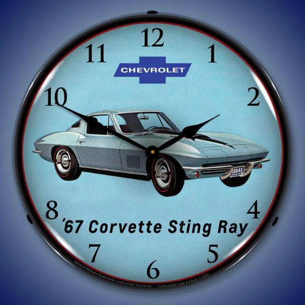 Rustic ceramic flower vases-1967 Corvette Backlit LED Clock