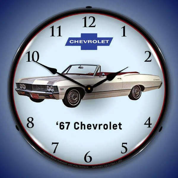 Floral embroidered cushions-1967 Impala Convertible Backlit LED Clock