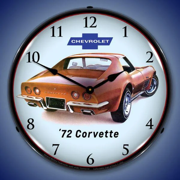 Sleek acrylic terrariums-1972 Corvette Backlit LED Clock