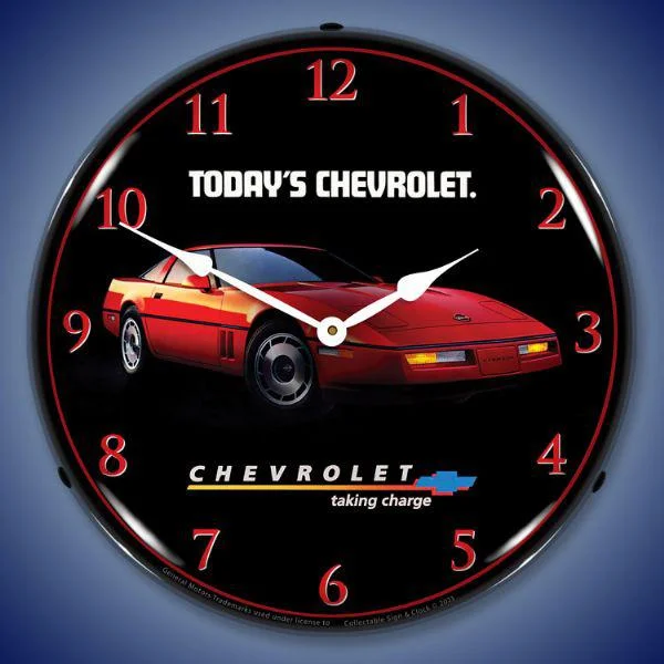 Floral tapestry throw pillows-1984 Corvette Backlit LED Clock