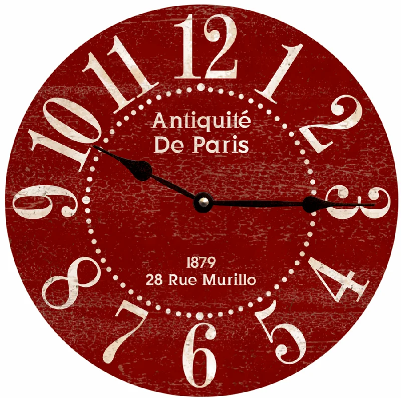 Cute kids’ animal clocks-Antiquite de Paris Clock- Red Farmhouse Clock