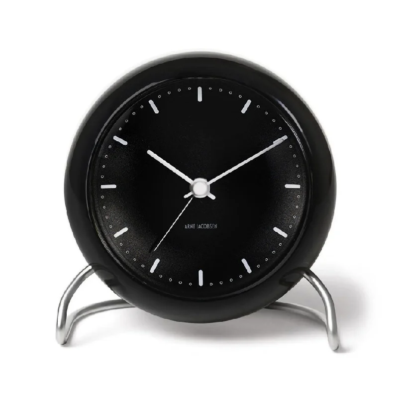 Rustic wooden candle trays-Arne Jacobsen - City Hall Alarm Clock - Black