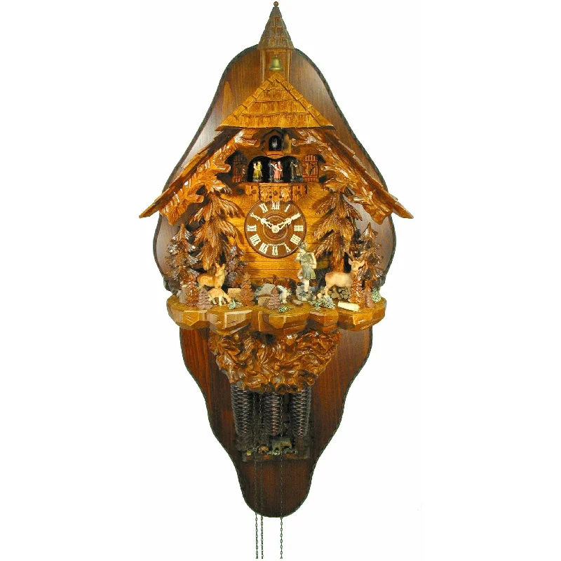 Elegant crystal table runners-August Schwer Carved-Style Cuckoo Clock - 5.8862.01.P - Made in Germany