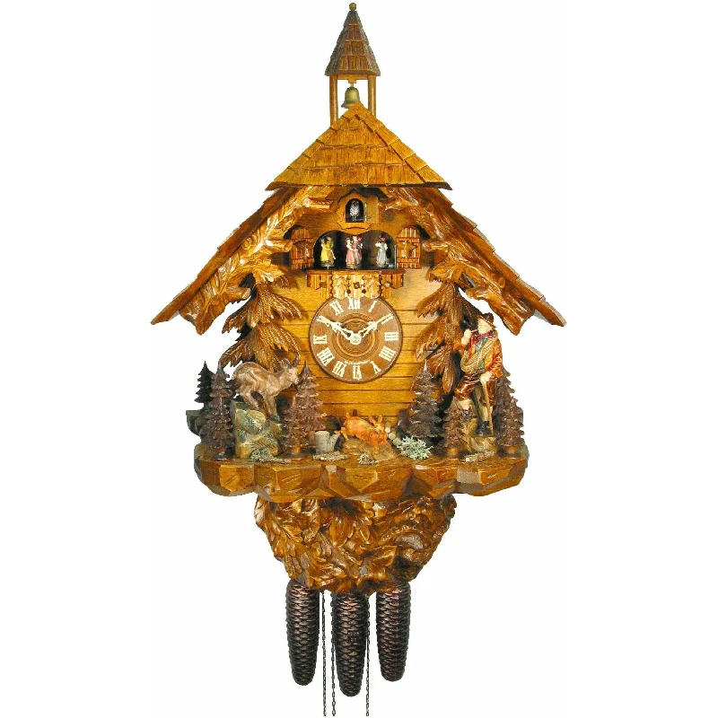 Minimalist rattan throw blankets-August Schwer Chalet-Style Cuckoo Clock - 5.8863.01.P - Made in Germany