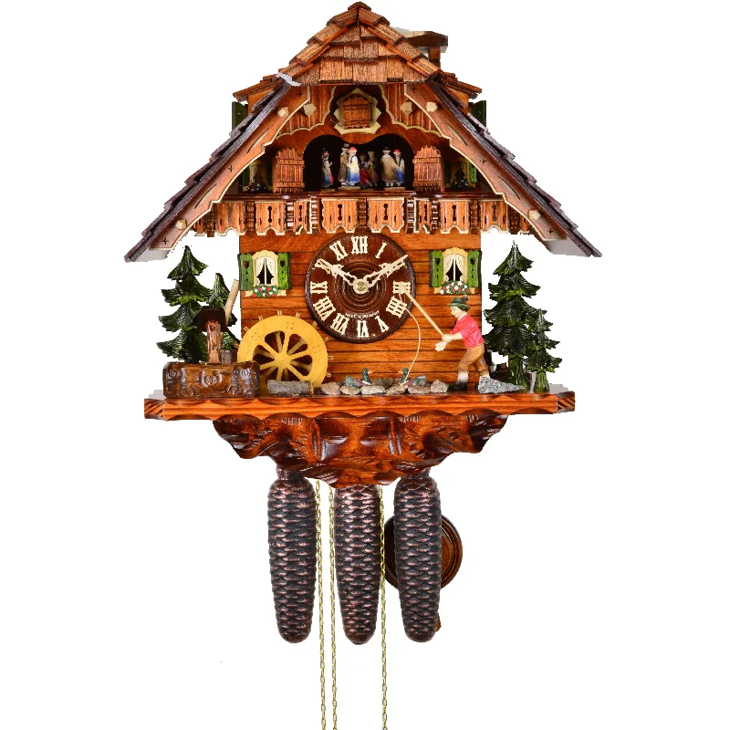 Retro woven plant hangers-August Schwer Chalet-Style Cuckoo Clock - 5.8865.01.C - Made in Germany