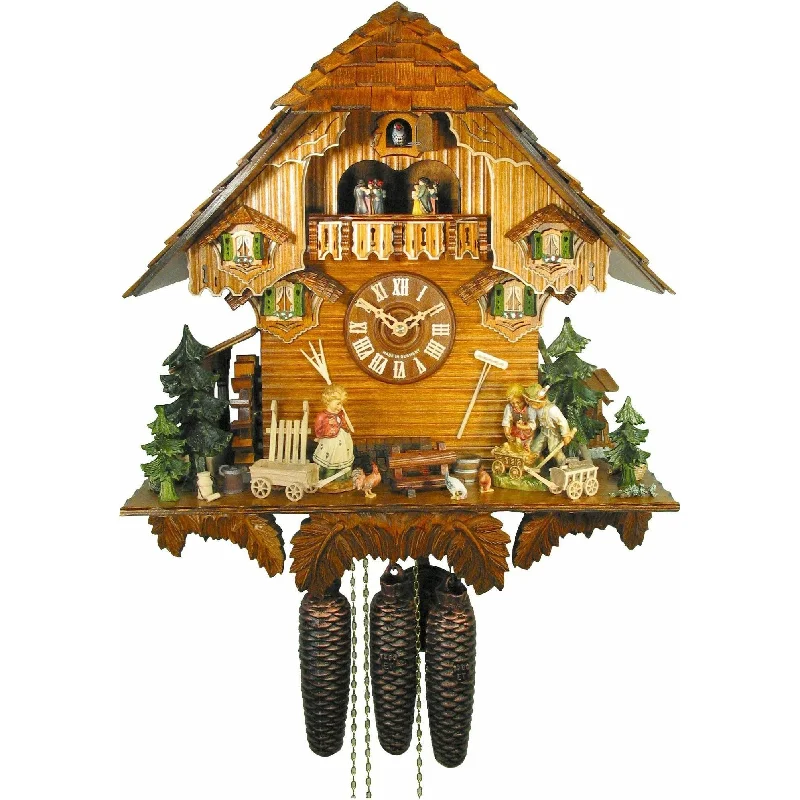 Hand-painted clay planters-August Schwer Chalet-Style Cuckoo Clock - 5.8867.01.C - Made in Germany