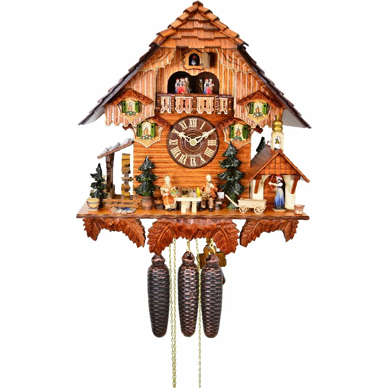 Cozy wool accent pillows-August Schwer Chalet-Style Cuckoo Clock - 5.8869.01.C - Made in Germany