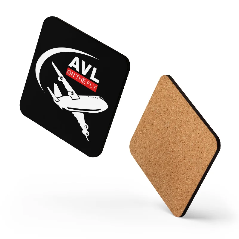 Heat-sensitive color mugs-AVL ON THE FLY (BLACK) Cork-back coaster