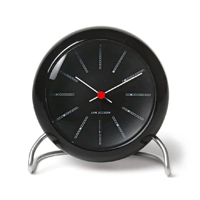 Modern circular wall mirrors-Arne Jacobsen - Banker's Alarm Clock - Black