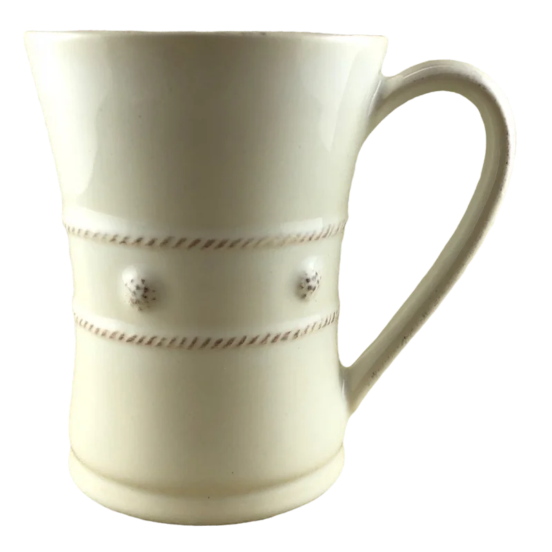 Handmade ceramic coffee mugs-Berry & Thread Embossed White Mug Juliska