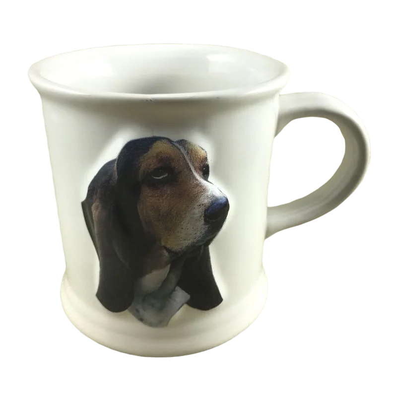 Sleek aluminum water mugs-Best Friend Originals Basset Hound Embossed Mug Xpres