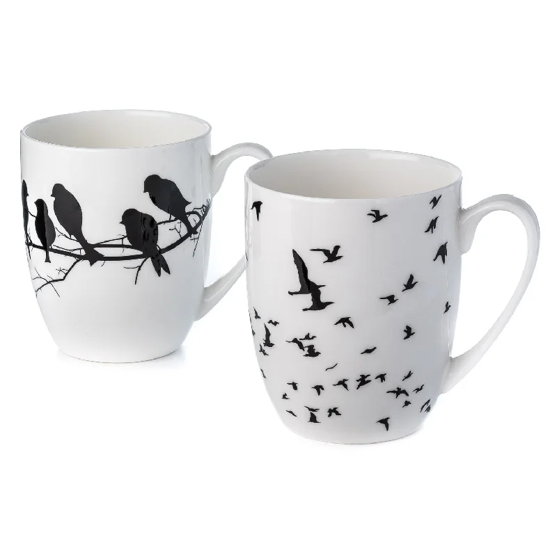 Non-toxic plastic water cups-Bird Silhouette Mug Pair