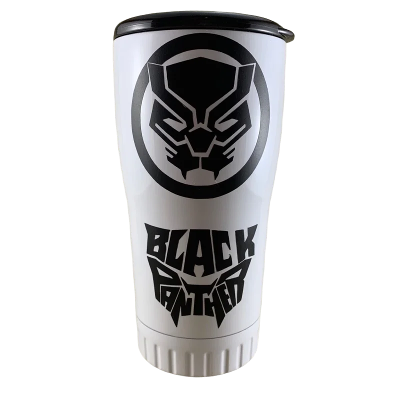 Stackable acrylic coffee cups-Black Panther Stainless Steel Travel Tumbler Silver Buffalo