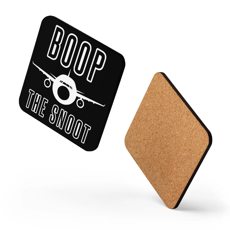 Double-insulated stainless tumblers-BOOP THE SNOOT (BLACK) Cork-back coaster