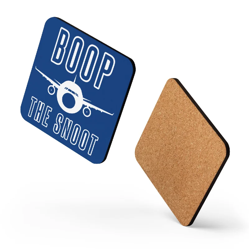 Lightweight aluminum camping cups-BOOP THE SNOOT (BLUE) Cork-back coaster