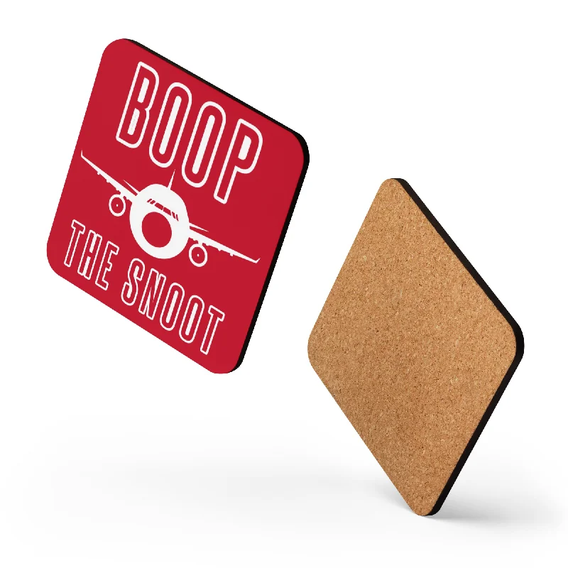 Personalized family mugs-BOOP THE SNOOT (RED) Cork-back coaster