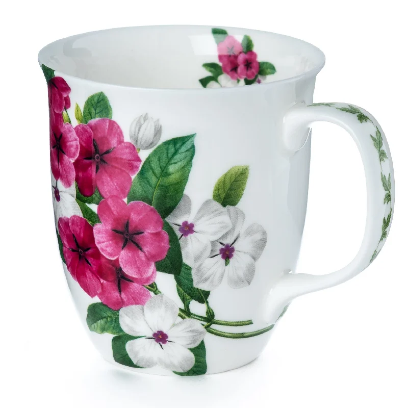 Artisan glass latte tumblers-Botanical Flowers Garden Phlox Java Mug | NEW FOR 2024