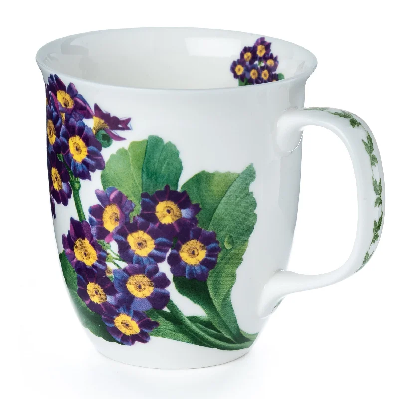 Large ceramic latte mugs-Botanical Flowers Purple Primrose Java Mug | NEW FOR 2024