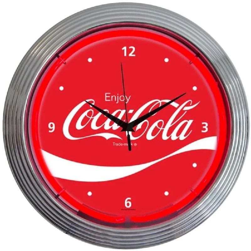 Vintage checkered table runners-Coca-Cola Wave Neon Clock