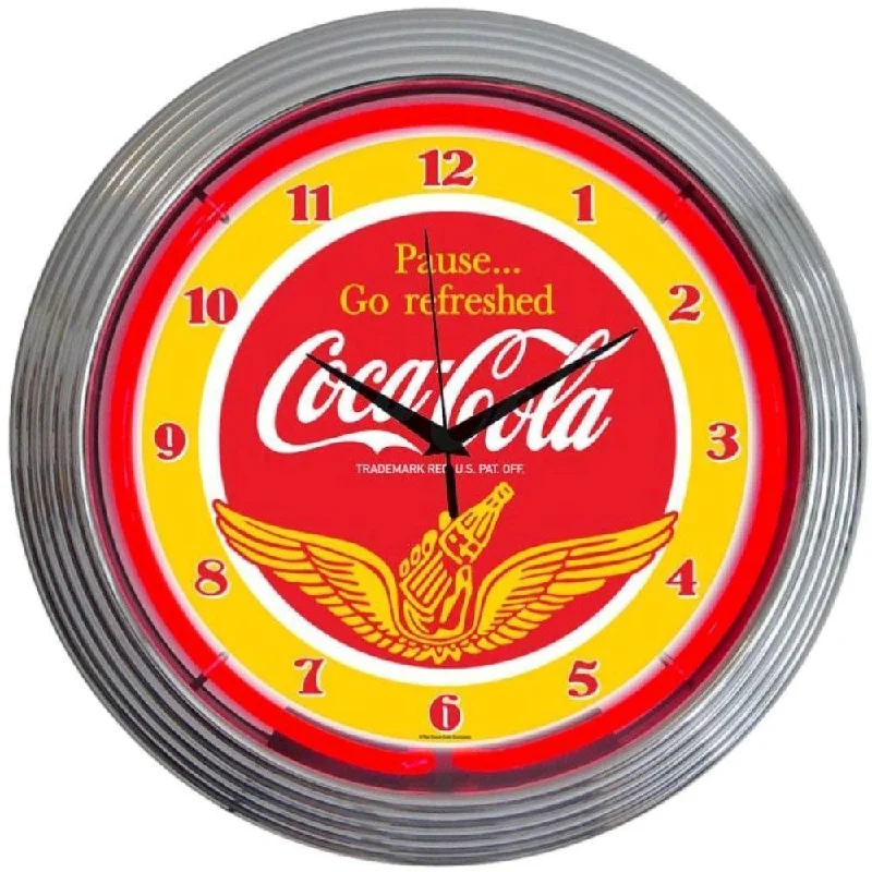 Cute dinosaur kids’ decals-Coca-Cola Wings Neon Clock