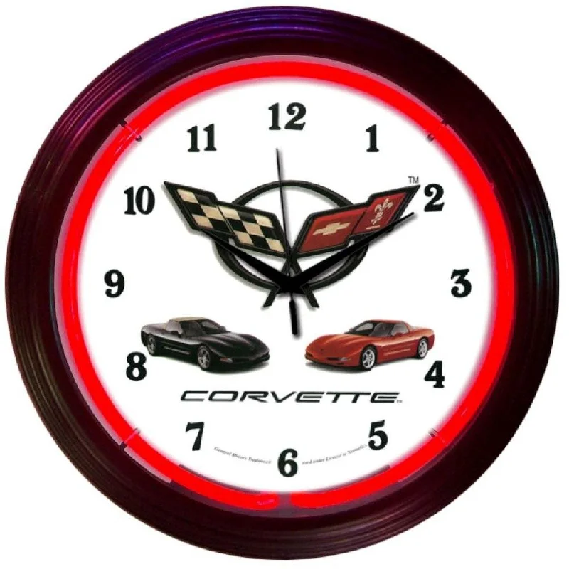 Elegant bronze plant pots-Corvette C5 Neon Clock