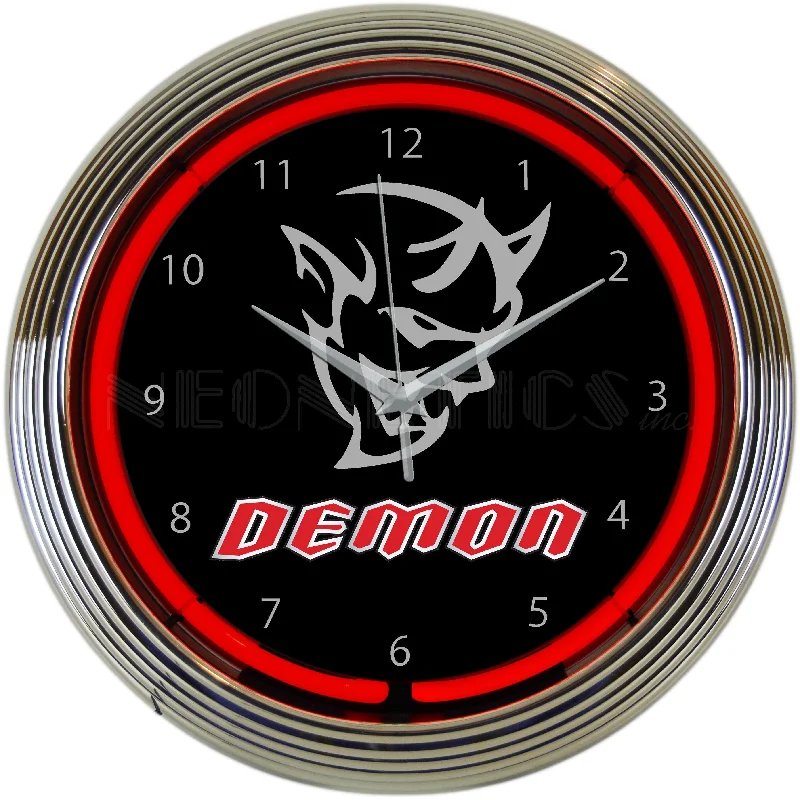 Cozy fleece wall tapestries-Dodge Demon Neon Clock