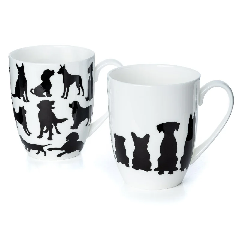 Fun-shaped kids’ cups-Dog Silhouette Mug Pair | NEW FOR 2024