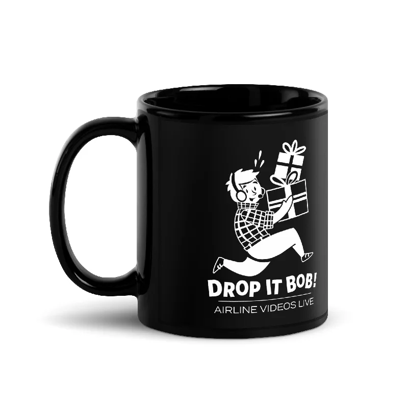 Large insulated stainless mugs-DROP IT BOB! (SOLD IN US ONLY) Black Glossy Mug