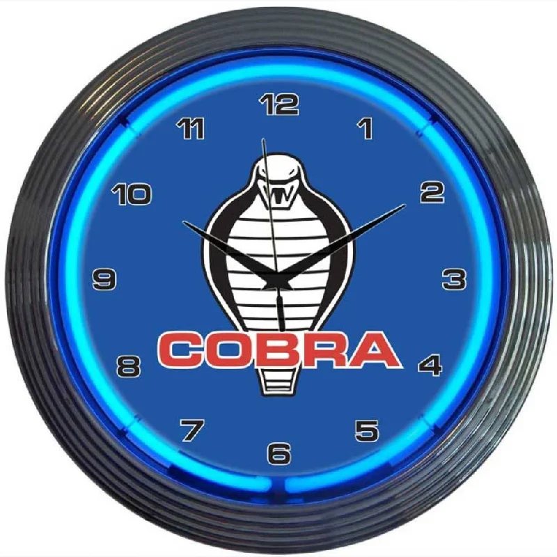 Cozy wool accent rugs-Shelby Cobra Neon Clock