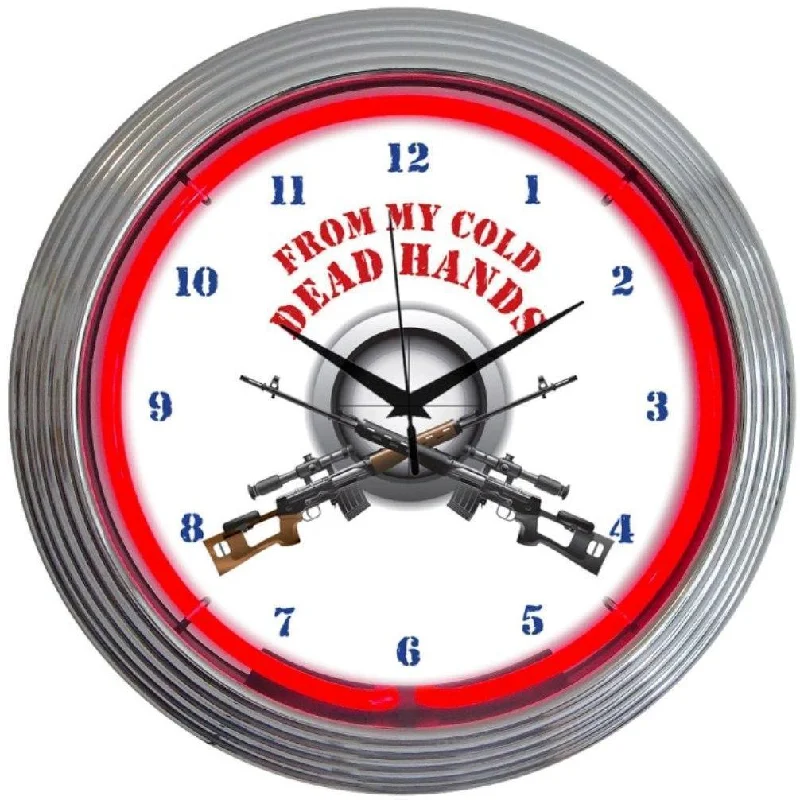 Modern stainless steel statues-From my Cold Dead Hands Firearms Neon Clock