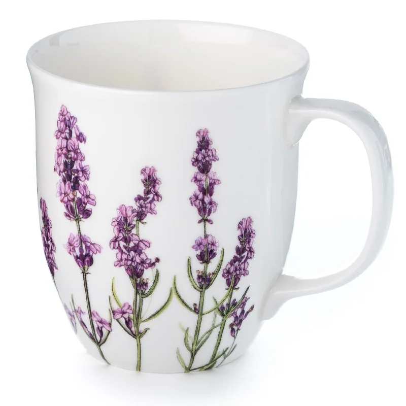 Compact ceramic travel mugs-Garden Collection Lavender Java Mug