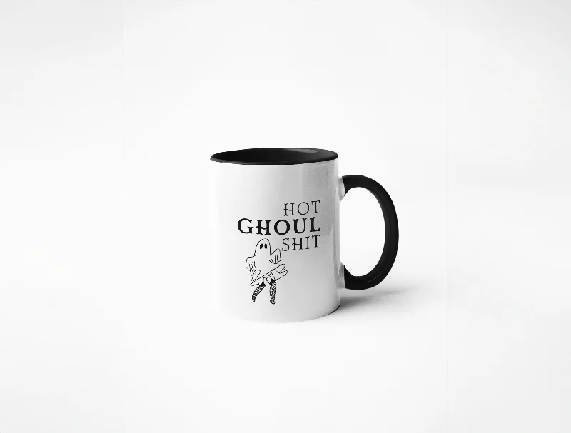 Vintage enamel coffee cups-Hot Ghoul Shit Mug