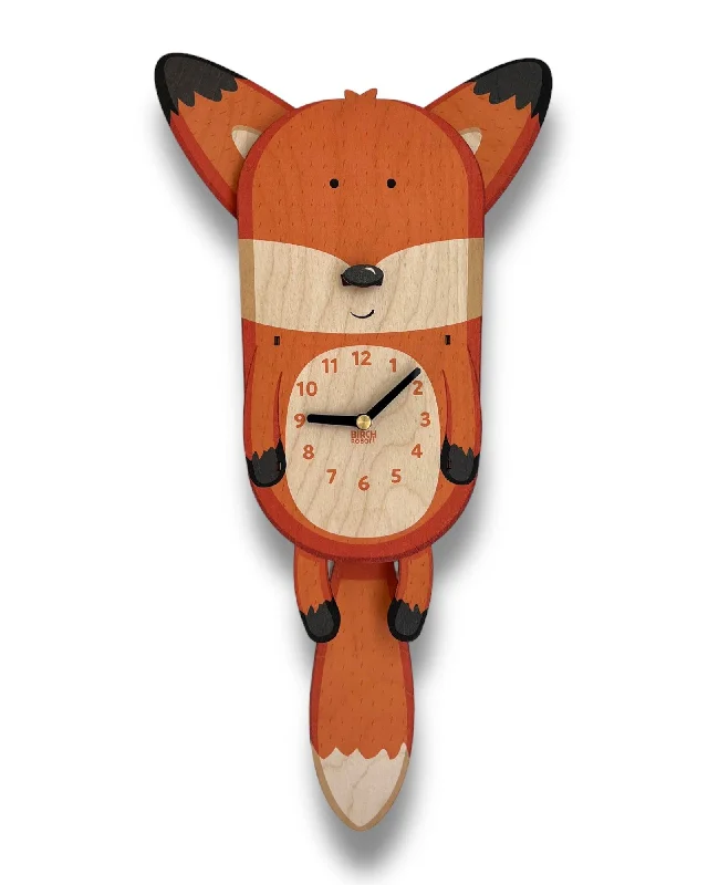 Elegant bronze accent mirrors-Hunter the Fox Pendulum Clock