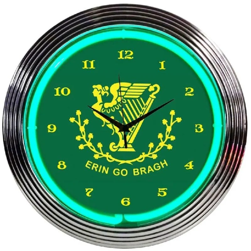 Minimalist knit blankets-Irish Erin Go Bragh Neon Clock