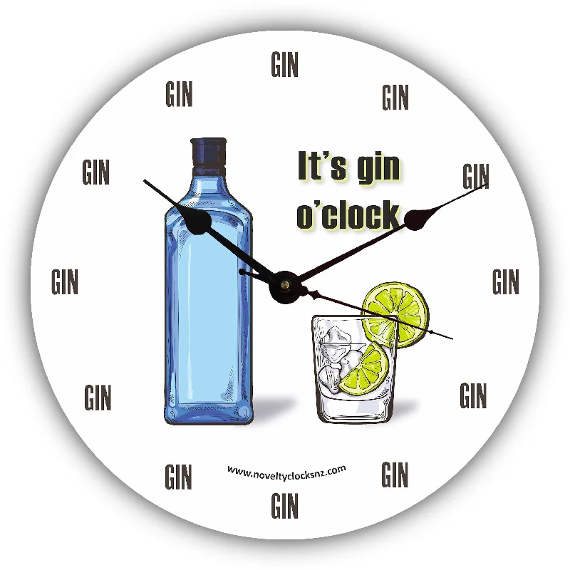 Handmade pottery wall clocks-It's Gin o'clock