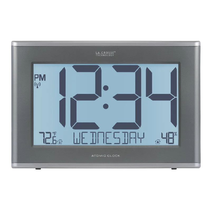 Stylish woven wall mirrors-LaCrosse Technology 513-21867 Jumbo Atomic Wall Clock with Indoor Temp, Humidity and Backlight