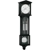 Luxury linen curtains-Kieninger LATERNDL 2520-96-02 Weight Regulator Wall Clock with Gong Strike in Black and Chrome