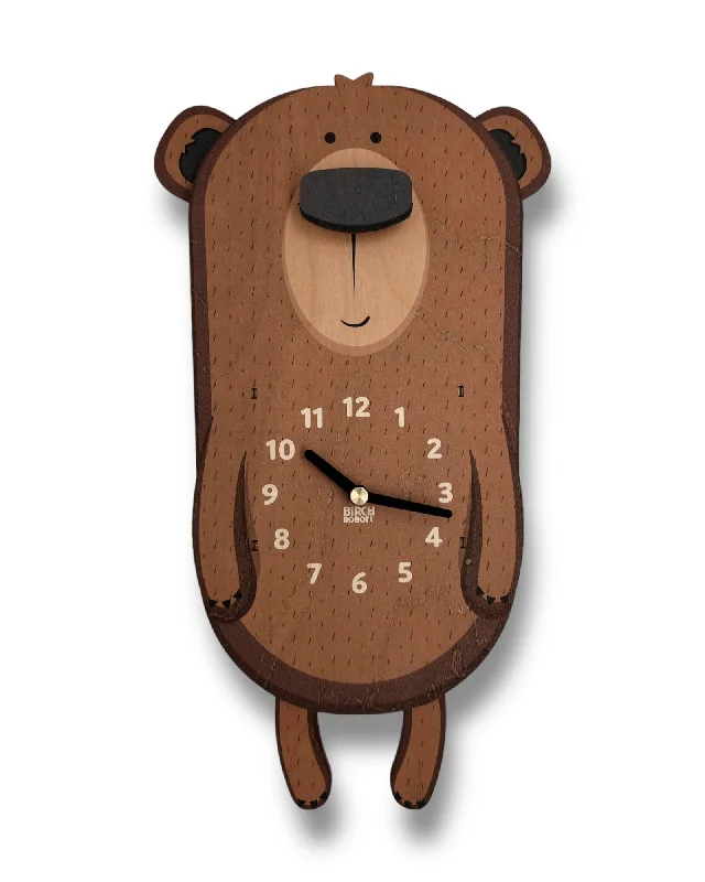 Luxury linen curtains-Linus the Bear Pendulum Clock