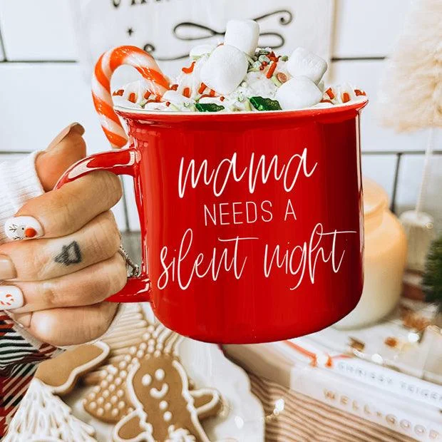 Luxury crystal drinking mugs-Mama Needs a Silent Mug