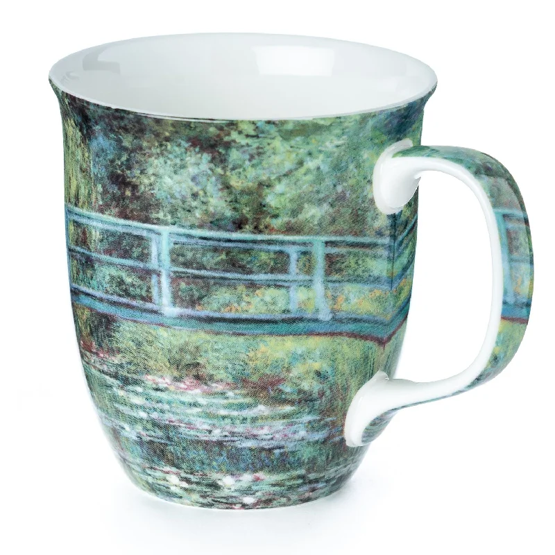 Vintage floral glass cups-Monet The Japanese Bridge Java Mug