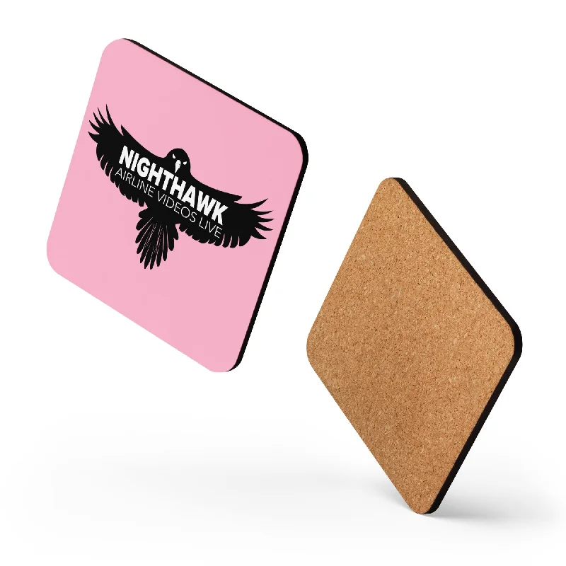 Large insulated stainless mugs-NIGHTHAWK (PINK) Cork-back coaster