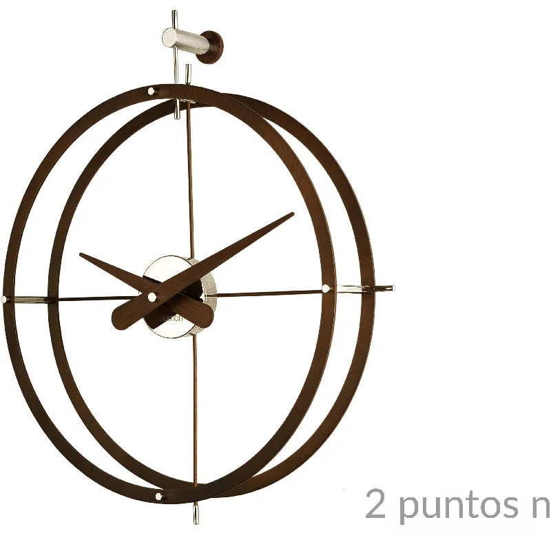 Sleek abstract wall prints-Nomon Dos Puntos Wall Clock - Josè Maria Reina - Made in Spain