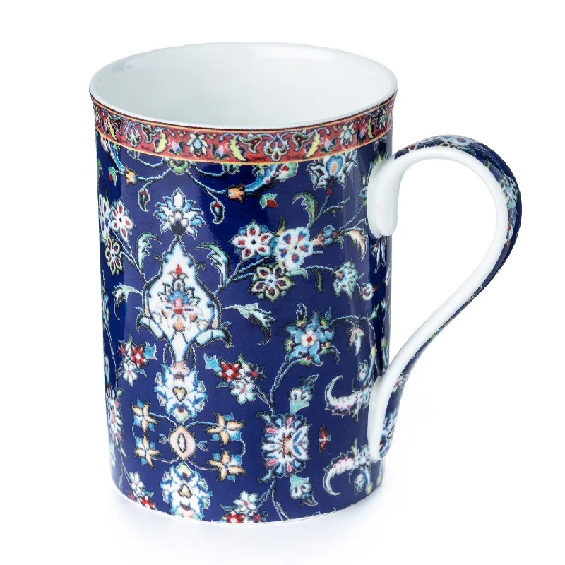 Elegant bronze-rimmed teacups-Persian Tapestry Blue Classico Mug