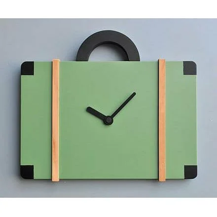 Stylish wooden wall shelves-Bag Wall Clock - Made in Italy