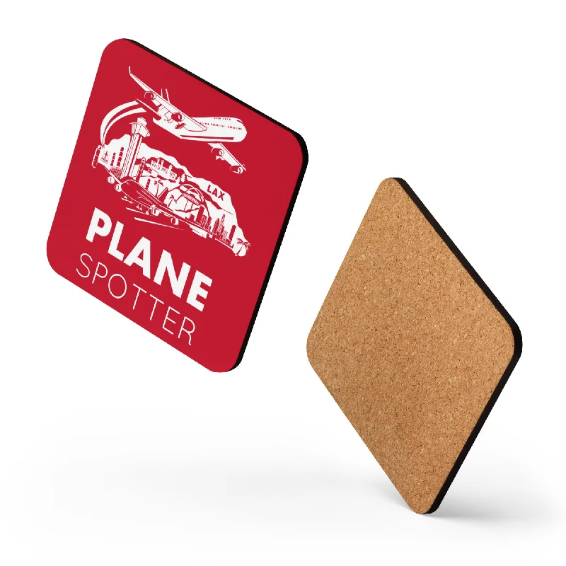 Portable insulated travel tumblers-PLANE SPOTTER (RED) Cork-back coaster